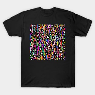 Cheetah Print on Multicolor Stripes T-Shirt